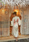 ANGEL WING BATHROBE LUXE - SILK - Cream with Rainbow wings SM