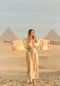 GOLDEN GODDESS - SILK - PINK MAGENTA TRIM WITH BIAS CUT MATCHING DRESS