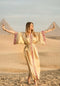 GOLDEN GODDESS - SILK - PINK MAGENTA TRIM WITH BIAS CUT MATCHING DRESS