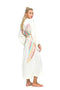 ANGEL WING BATHROBE LUXE - SILK - Cream with Rainbow wings SM