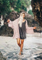 The Classic Angel Wing Kimono Viscose - Mushroom - 75cm