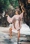The Classic Angel Wing Kimono Viscose - Mushroom - 75cm