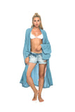 Viscose - Ice-blue with Aubergine Wings
