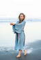 Viscose - Ice-blue with Aubergine Wings