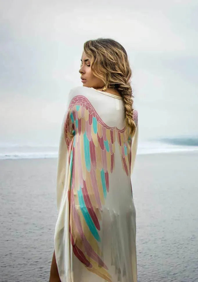 Silk - Cream with Rainbow Pastel Wings