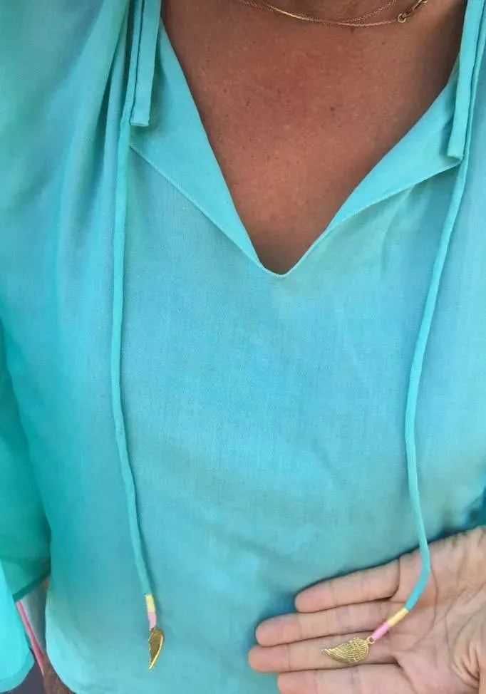 Viscose - Aqua with Silver Warrior Pastel Wings