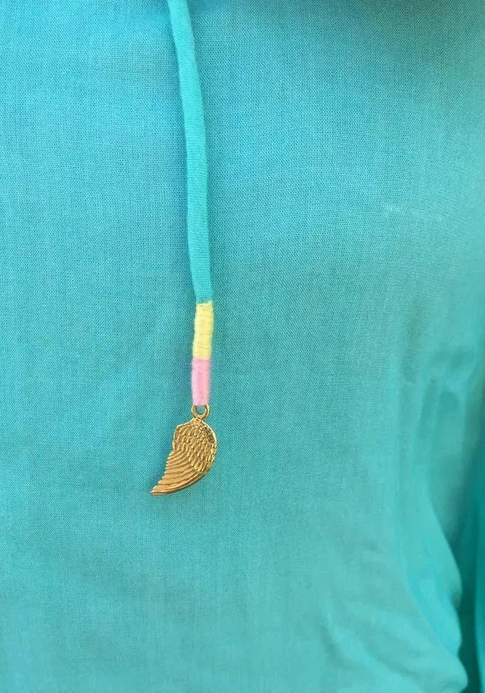 Viscose - Aqua with Silver Warrior Pastel Wings