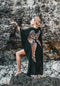 Viscose - Black with Caramel Wings
