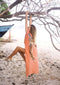 SHORT LONG ANGEL WING KAFTAN VISCOSE - DESERT ORANGE - XS/S