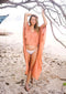 SHORT LONG ANGEL WING KAFTAN VISCOSE - DESERT ORANGE - XS/S