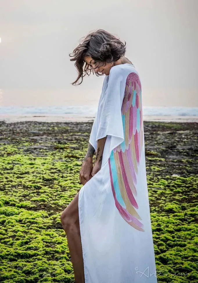 Viscose - White with Choc/Rainbow Wings