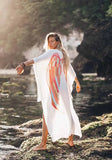 Viscose - White with Rainbow Pastel Wings