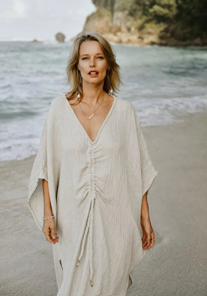 Goddess Kaftan - Natural Linen Blend