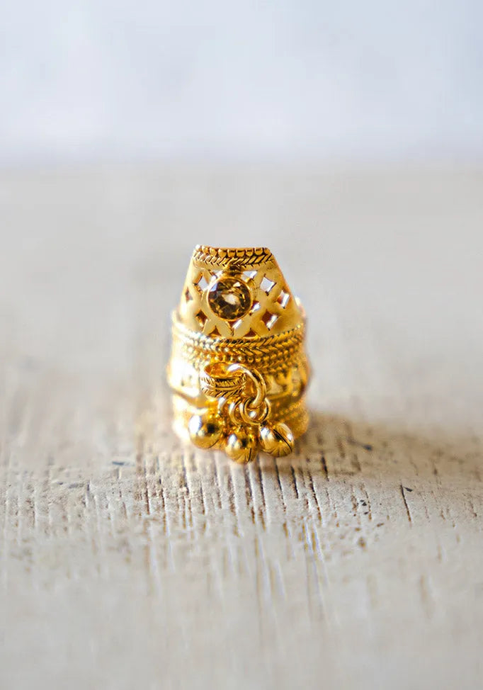 Gold Plated With Citrine Quartz