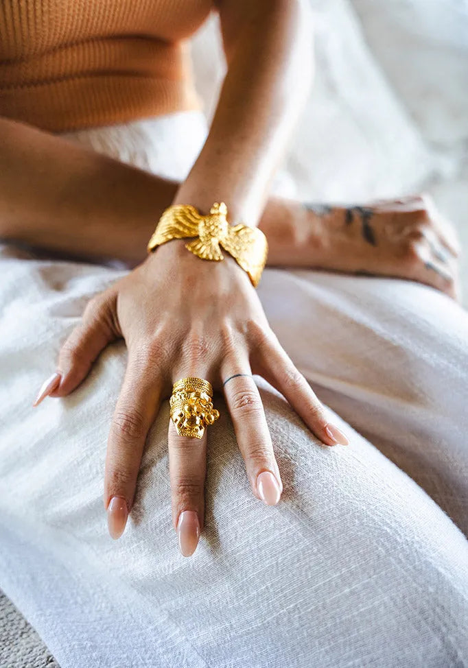 Gold Plated With Citrine Quartz