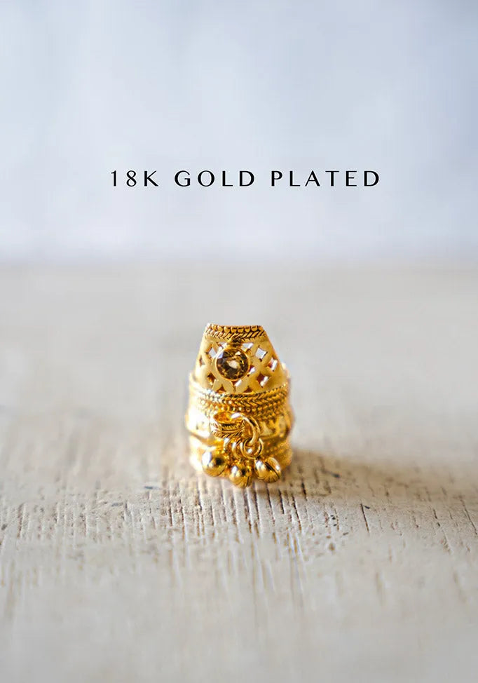 Gold Plated With Citrine Quartz