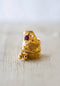 Gold Plated With Ruby Crystal