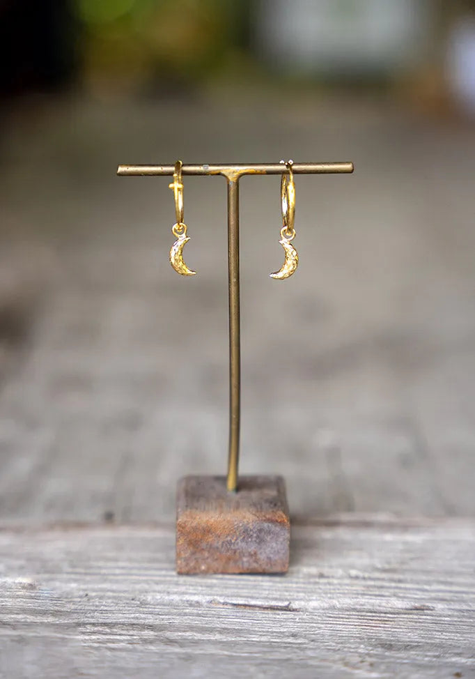 Crescent Moon Hoop Earrings