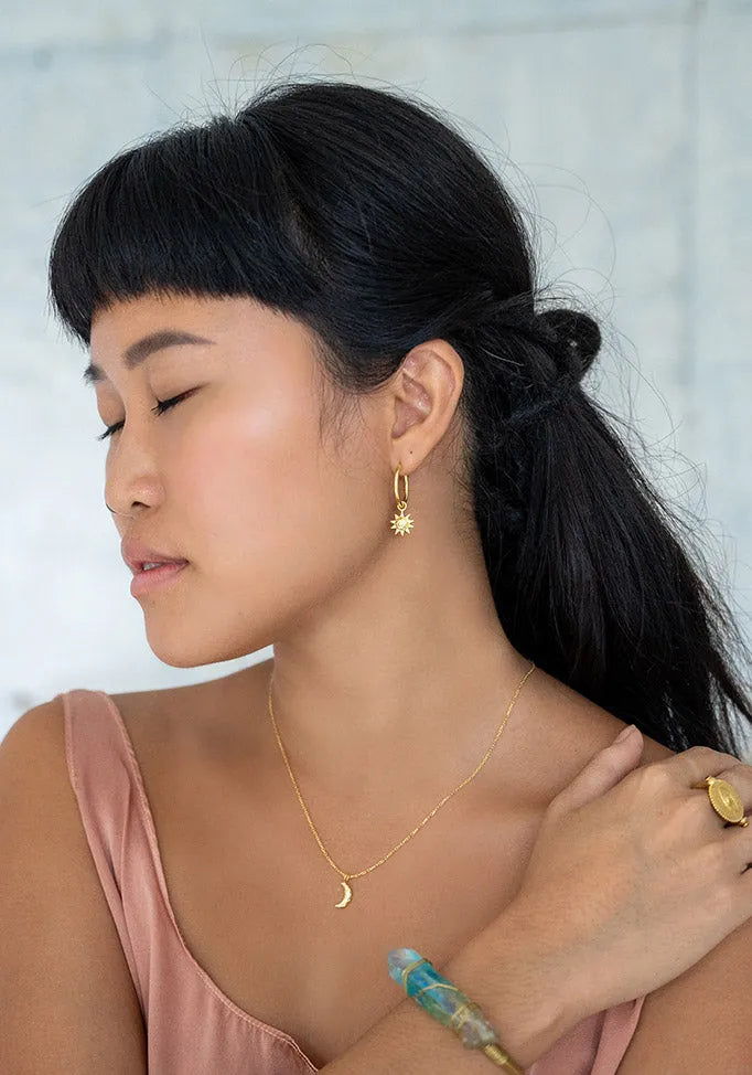 Sun & Moon Hoop Earrings