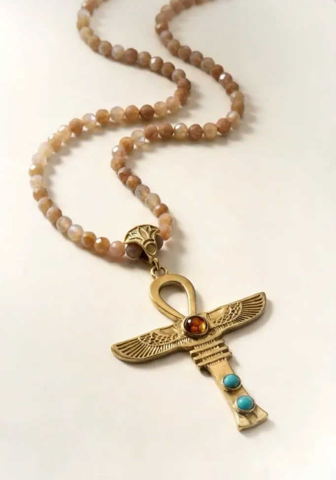 Amulet with Mala - Moonstone