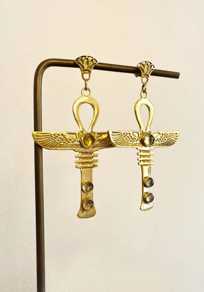 Brass - Citrine Crystals