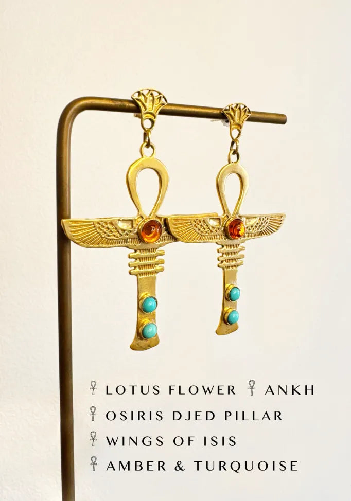 Brass - Amber and Turquoise