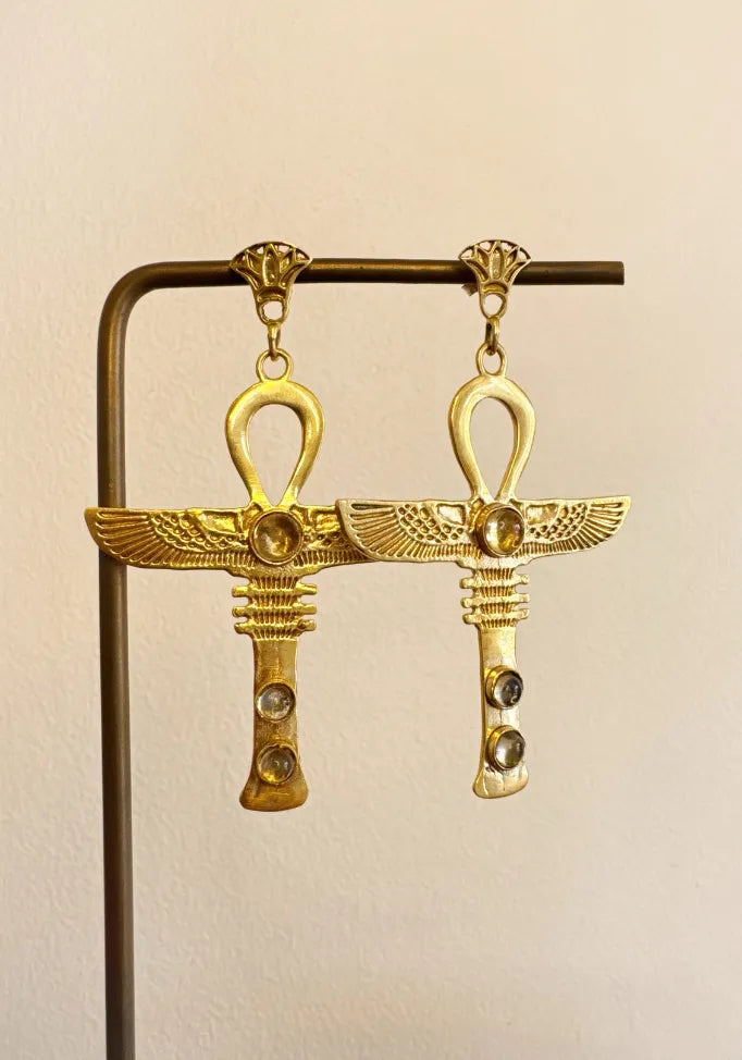 Brass - Citrine Crystals