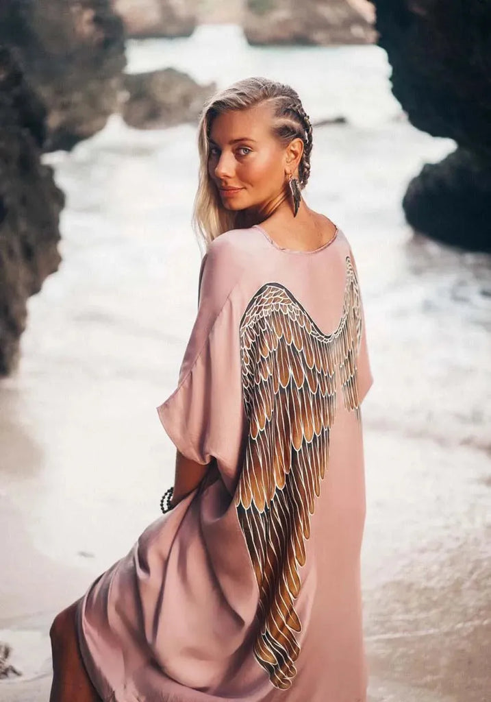 Archangel Gabriel Kaftan Luxe - Silk Mushroom Purple S/M