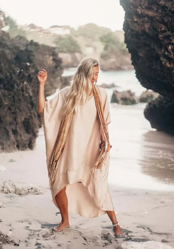 Archangel Gabriel Kaftan Luxe - Silk Champagne XSS