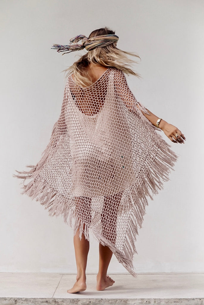 BOHO Beach Poncho  - crochet cotton