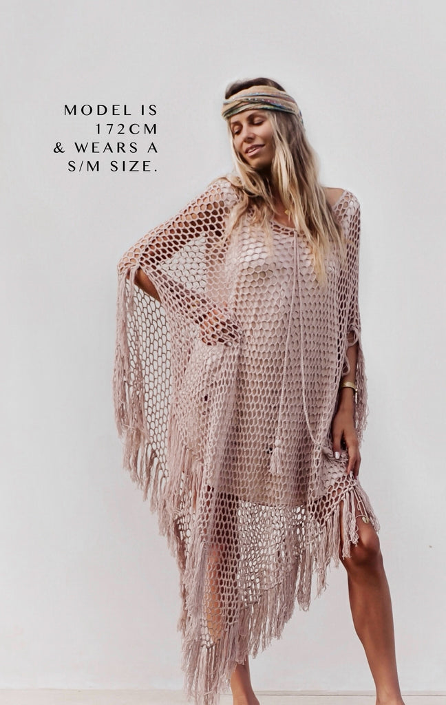 BOHO Beach Poncho  - crochet cotton