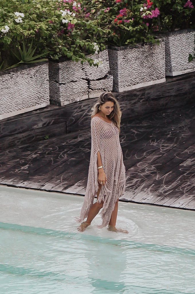 BOHO Beach Poncho  - crochet cotton