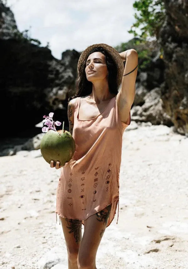 Atoms Of The Universe Slip Dress Everyday  Desert Orange XS