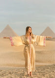 GOLDEN GODDESS - SILK - PINK MAGENTA TRIM
