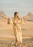 GOLDEN GODDESS - SILK - PINK MAGENTA TRIM