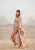 SMOKEY LAVENDER - SILK - SUNSET TRIM WITH BIAS CUT MATCHING DRESS
