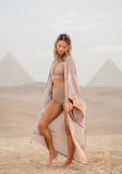 SMOKEY LAVENDER - SILK - SUNSET TRIM WITH BIAS CUT MATCHING DRESS