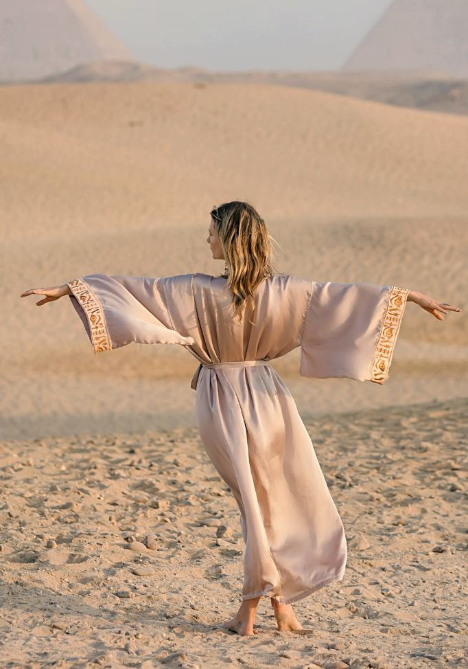 SMOKEY LAVENDER - SILK - SUNSET TRIM WITH BIAS CUT MATCHING DRESS