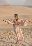 SMOKEY LAVENDER - SILK - SUNSET TRIM WITH BIAS CUT MATCHING DRESS