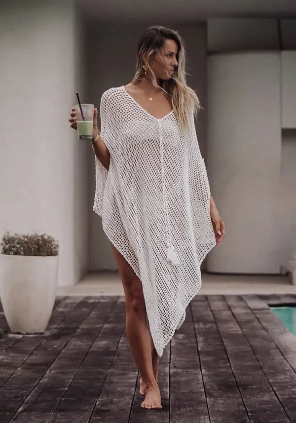 Beach Poncho Ivory - Upgraded Style Ivory S/M
