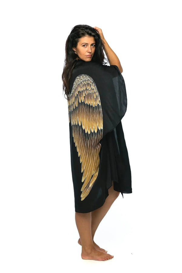 The Classic Kimono Luxe - Black / Caramel Wings - 105
