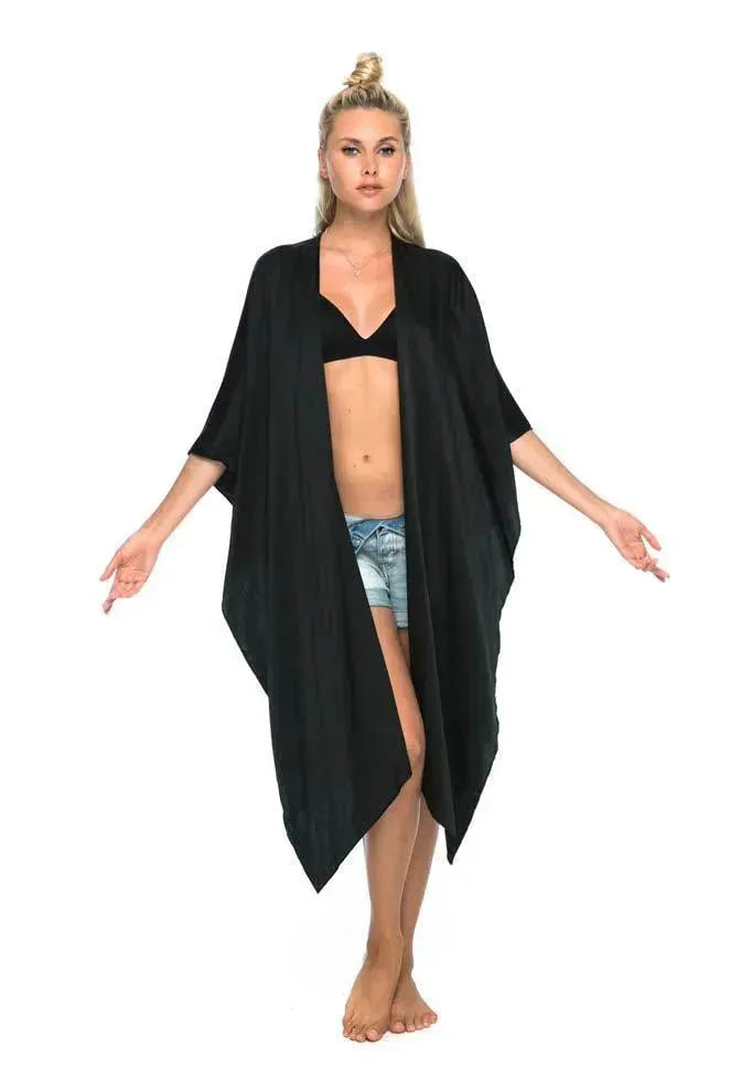 The Classic Kimono Luxe - Black / Silver Wings - 105