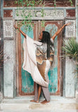 The Classic Angel Wing Kimono Silk - Champagne 105cm