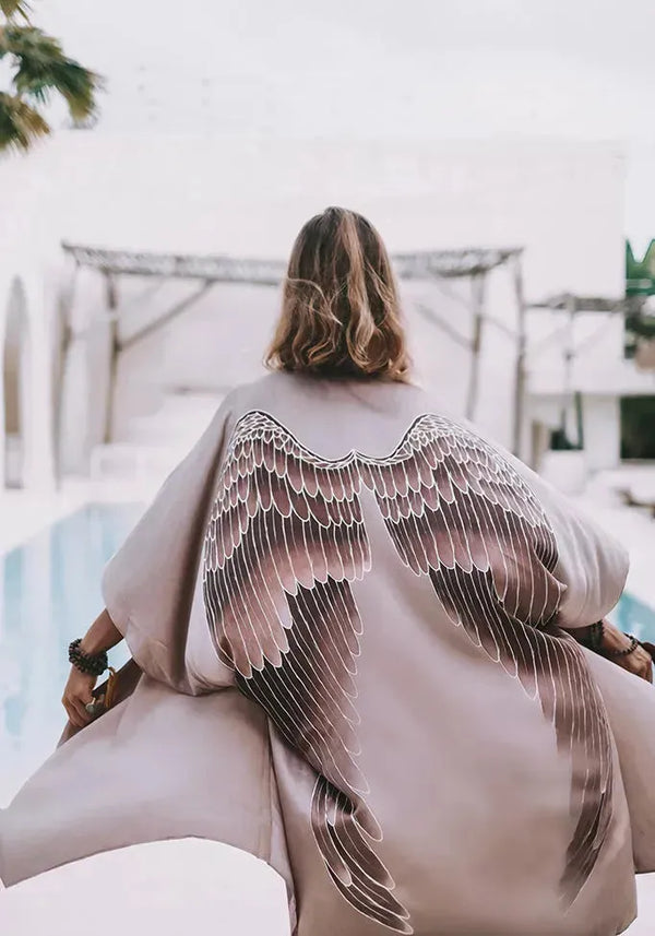 The Classic Angel Wing Kimono Silk - Tulipwood 85cm