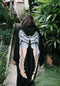 The Classic Angel Wing Kimono - Black with Silver Warrior w/Rainbow Pastel Wings - 75cm