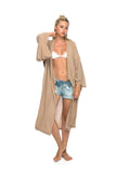 The Classic Angel Wing Kimono Viscose - Fawn w/ Caramel Wings - 115cm