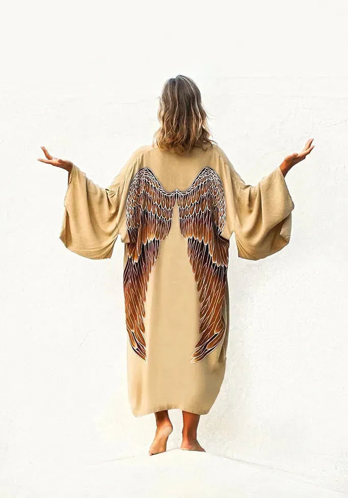 The Classic Angel Wing Kimono Viscose - Golden Goddess - 115