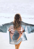 The Classic Angel Wing Kimono Viscose - Ice Blue 75cm