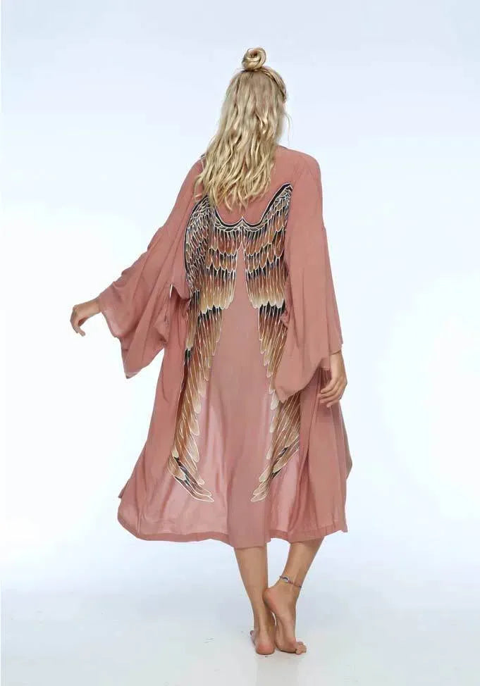 The Classic Angel Wing Kimono Viscose - Musk 115cm