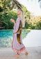 The Classic Angel Wing Kimono Viscose - Violet with Caramel Wings 115 cm